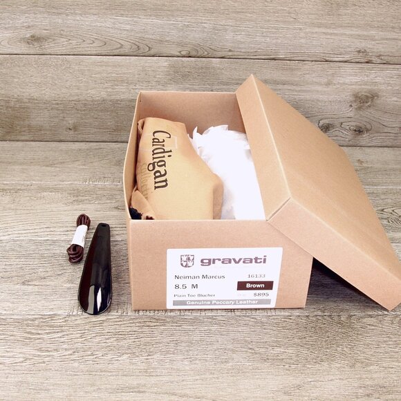 $895 GRAVATI Neiman Marcus 8.5 M Genuine PECCARY Brown 16133 * add $15 new Trees - Picture 13 of 16